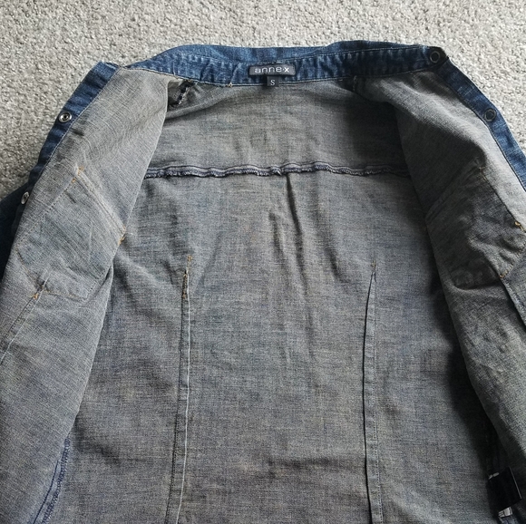 Annex vintage pearl denim jacket button up with pockets S - Picture 8 of 14